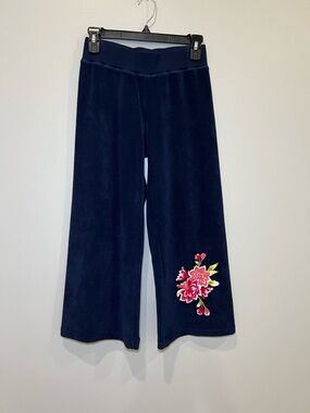 Boston Proper Wide Leg Trouser Pants embroidery floral print size xxs